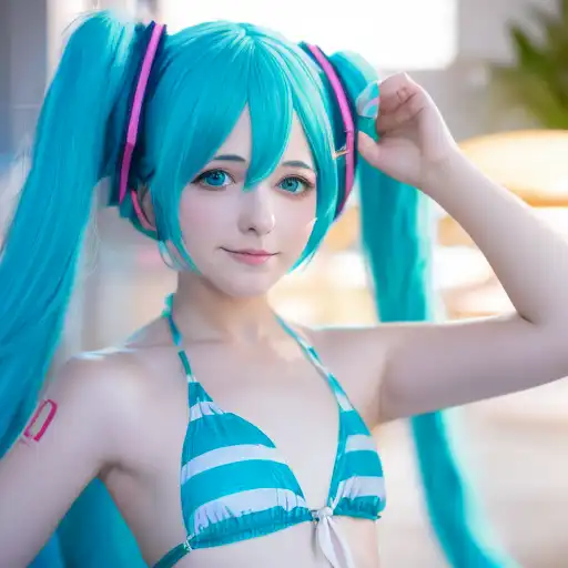 AI Art Saya Scarlet hatsune miku cosplay by PixAI