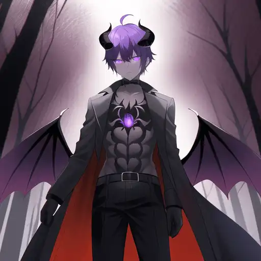 anime boy with demon wings