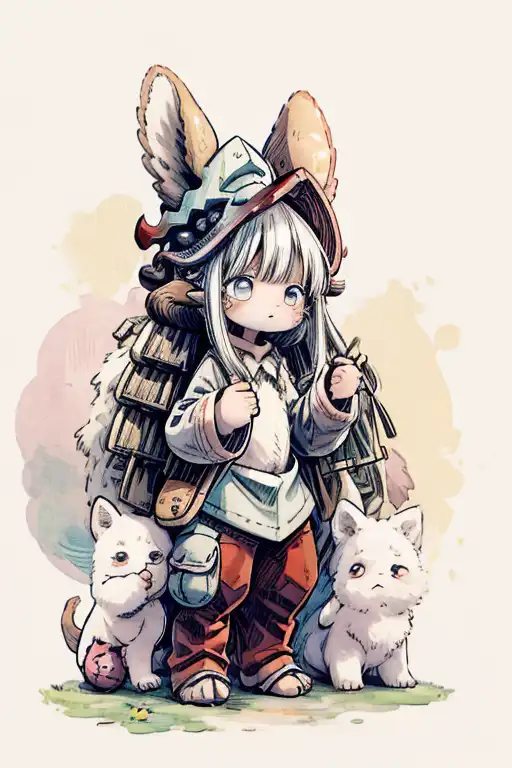 Cute chibi artwork of made in abyss characters