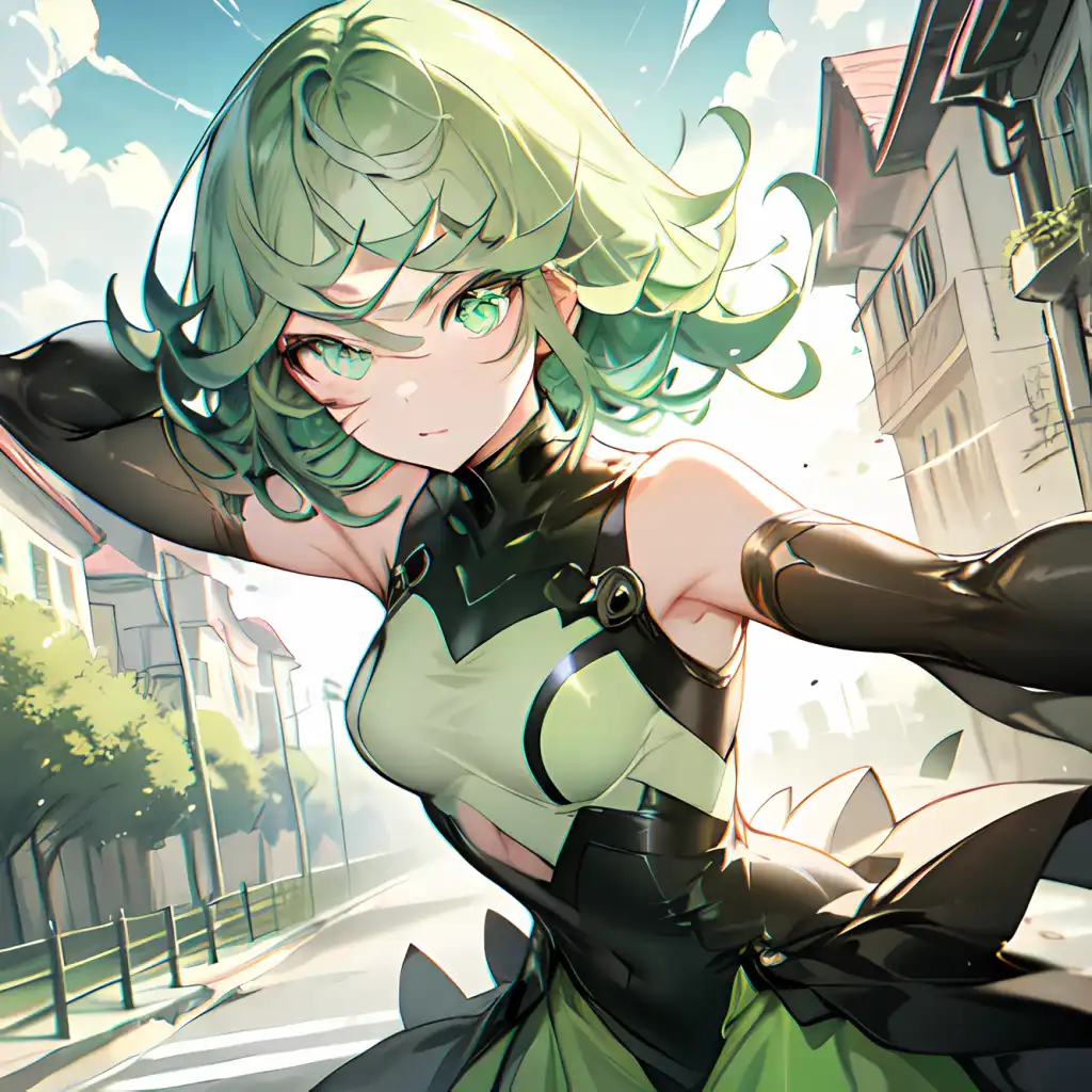 AI Art: Tatsumaki taking a selfie by @Feremil#0688 | PixAI