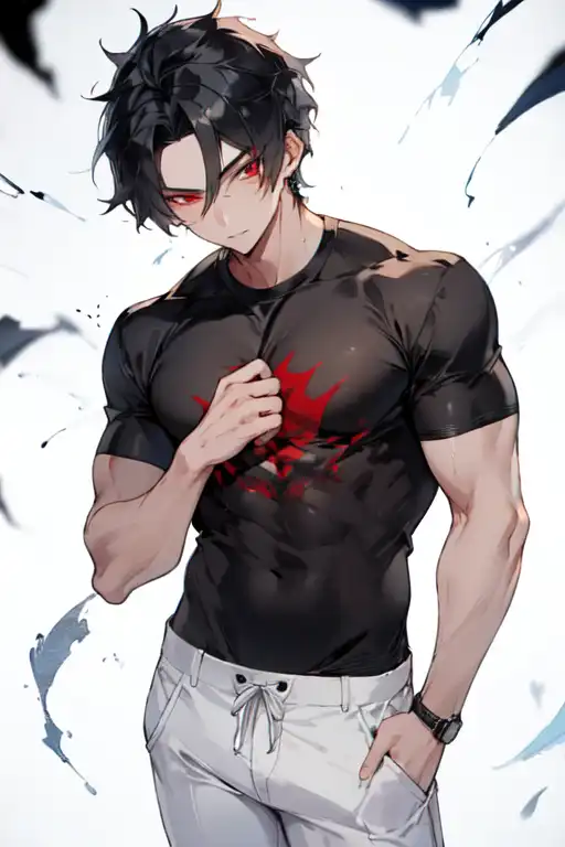 Muscular Anime Boy Physique (AI Generated Artwork) | Magnet