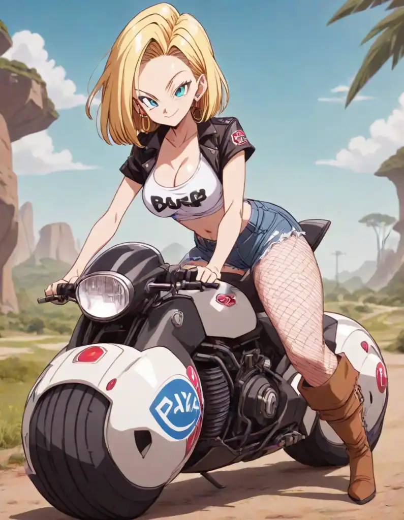 AI Art: Android 18🏍️ (Dragon Ball) by @TMG | PixAI