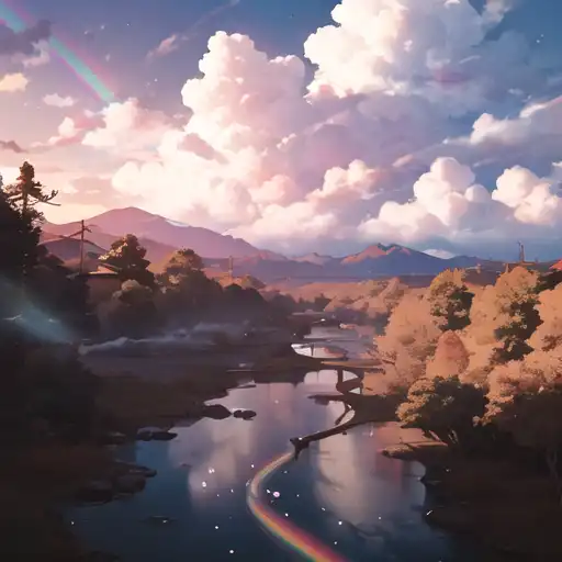 Exploring images in the style of selected image: [rainbow clouds