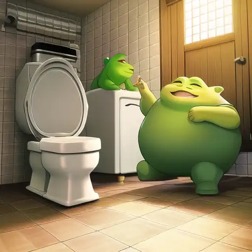 If Yall Wanna Meme The Shrek Coming Out The Toilet - Stuffed Toy, HD Png  Download - 932x1037(#1443371) - PngFind