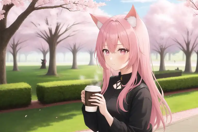 cat girl with pink hair - Playground