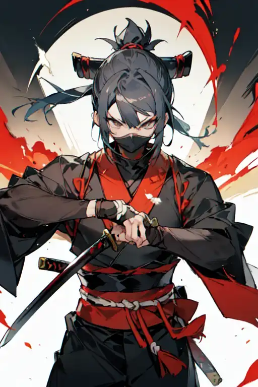 anime male ninja red