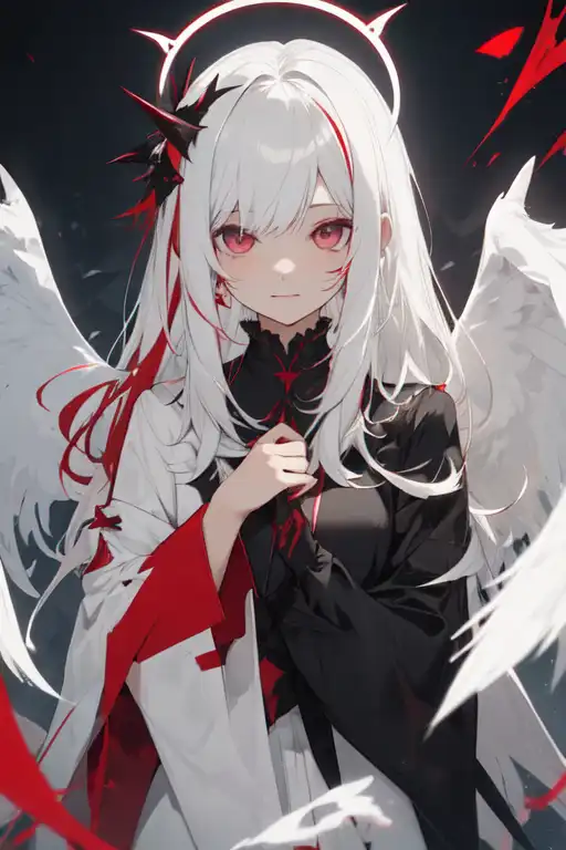 half angel half devil anime girl