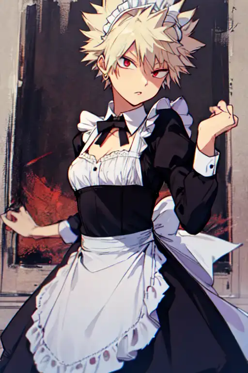 Bakugou in store a maid outfit