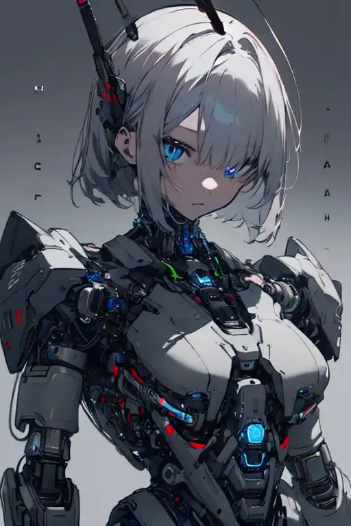 AI Art Generator: anime girl in scifi power armor