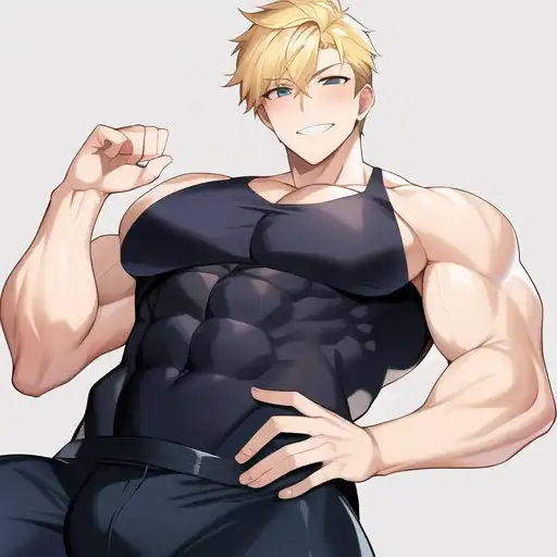 Muscular Anime Boy | Poster