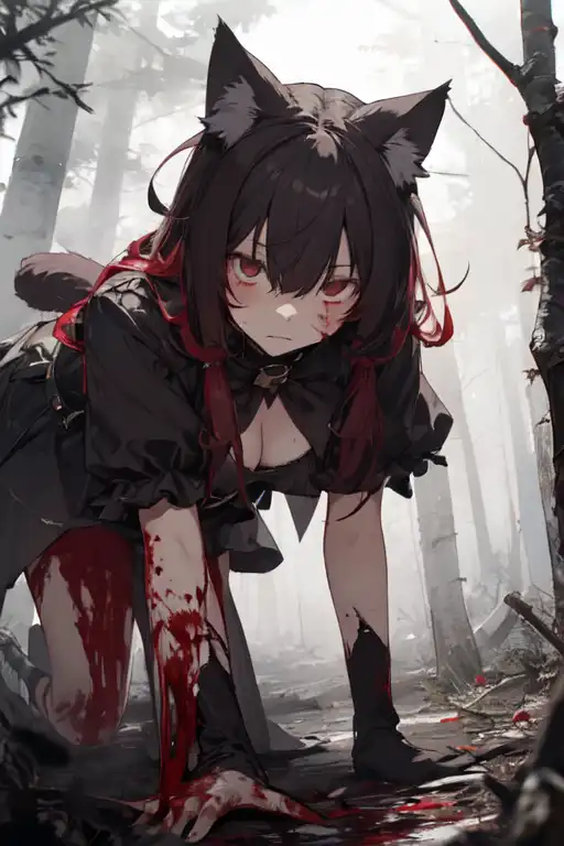 wounded anime girl