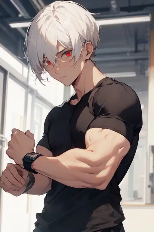 Muscular Anime Boy Physique (AI Generated Artwork) | Sticker