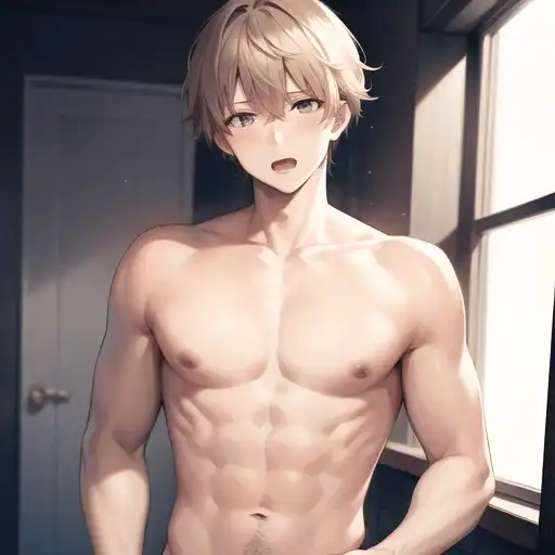 Muscular Anime Boy Physique (AI Generated Artwork) | Sticker