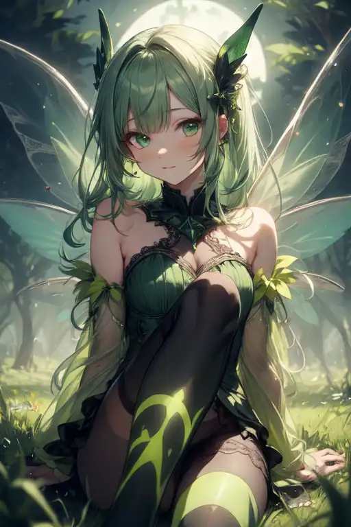green anime fairy