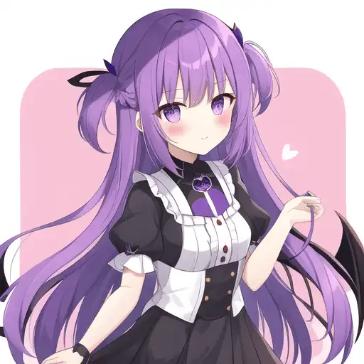 AI GENERATED - Sticker - Anime Girl Purple Hair 24212245 PNG