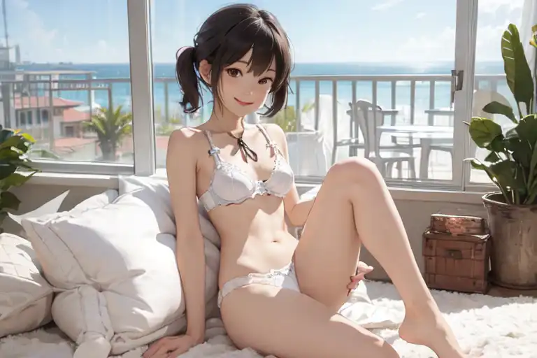 AI GENERATED - ANIME GIRL IN HER UNDERWEAR by PotatoAlchemy on