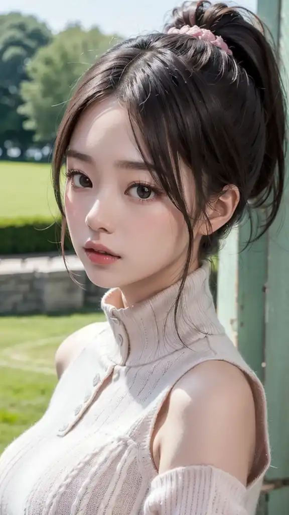 Cute asian girl with big boobs. cute hairstyle - Playground